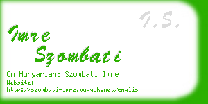 imre szombati business card